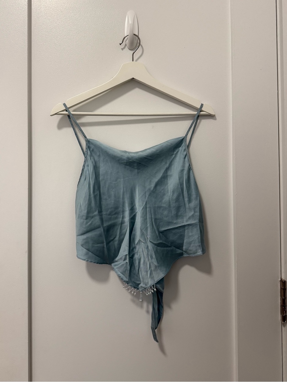 Victoria's Secret Light Blue 100% Silk Tie-Back Cami